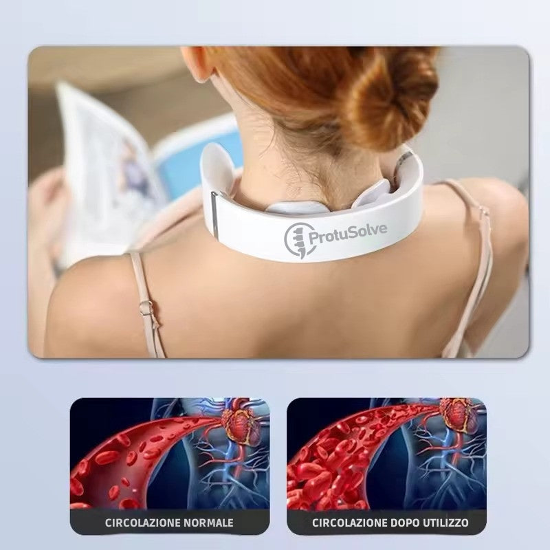 Massaggiatore Cervicale TENS con Calore – ProtuSolve, 10 Modalità, Ricaricabile USB